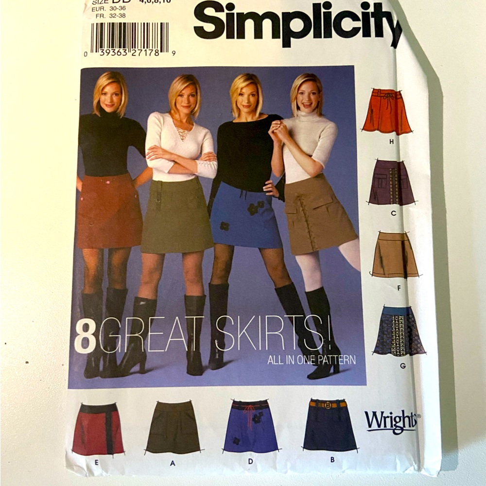 Simplicity 5304 Sewing Pattern for 8 Skirt Styles - New and Uncut